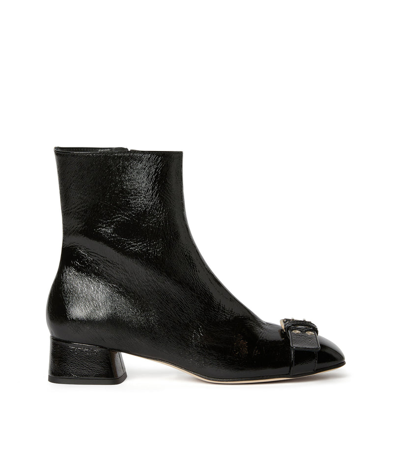 Leather MSGM Buckle ankle boots BLACK Women 