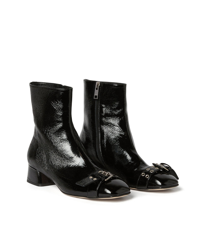 Leather MSGM Buckle ankle boots BLACK Women 