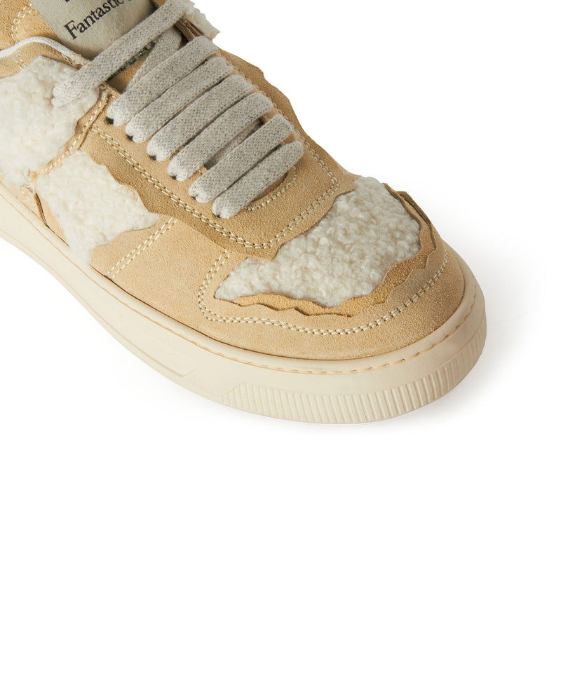 FG1 Sneakers with faux shearling inlays BEIGE Women 