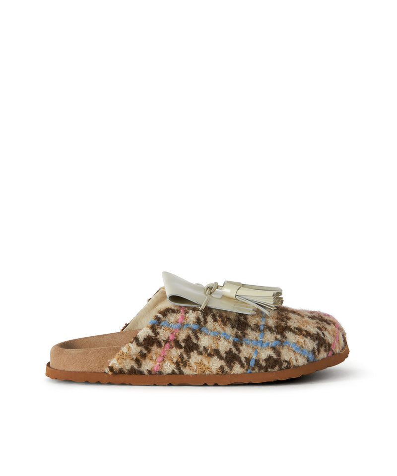 MSGM Sabot with "Micro Check Wool" motif BEIGE Women 