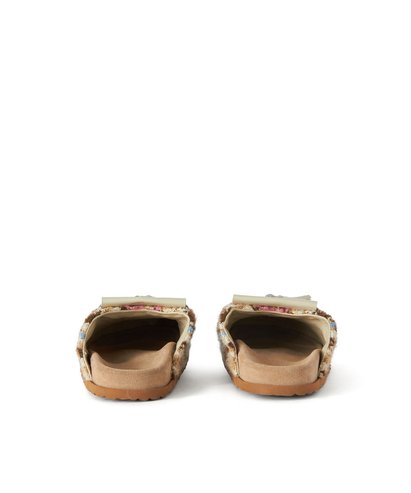 MSGM Sabot with "Micro Check Wool" motif BEIGE Women 