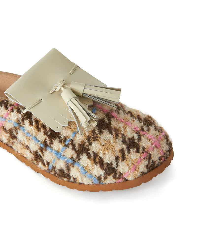 MSGM Sabot with "Micro Check Wool" motif BEIGE Women 