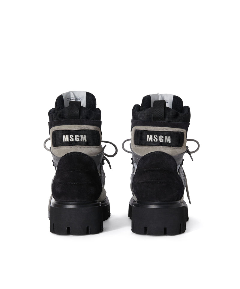 MSGM Trekking Boots in Leather BLACK Women 