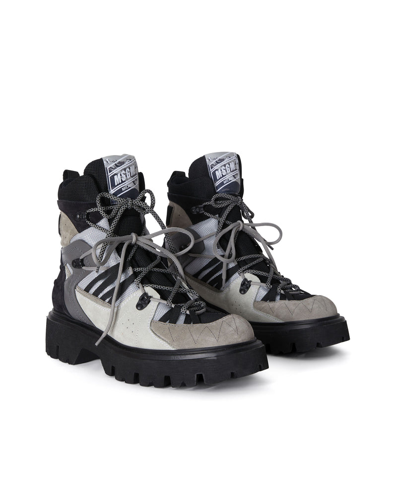 MSGM Trekking Boots in Leather BLACK Women 
