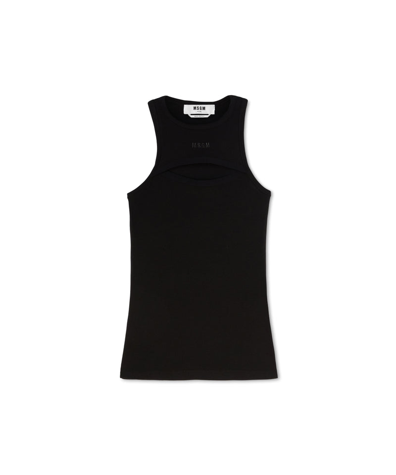 Cotton top MSGM Impact Embroidery BLACK Women 