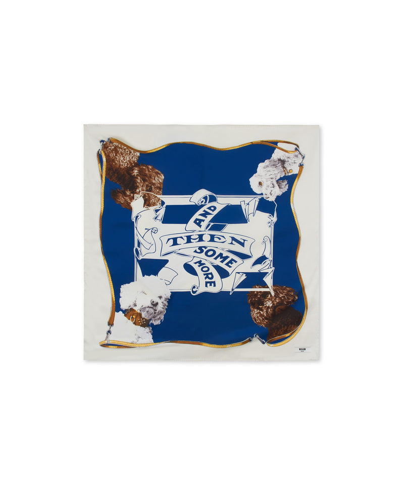 Scarf from the collaboration of "Lorenza Longhi and MSGM" WHITE/BLUE Women 