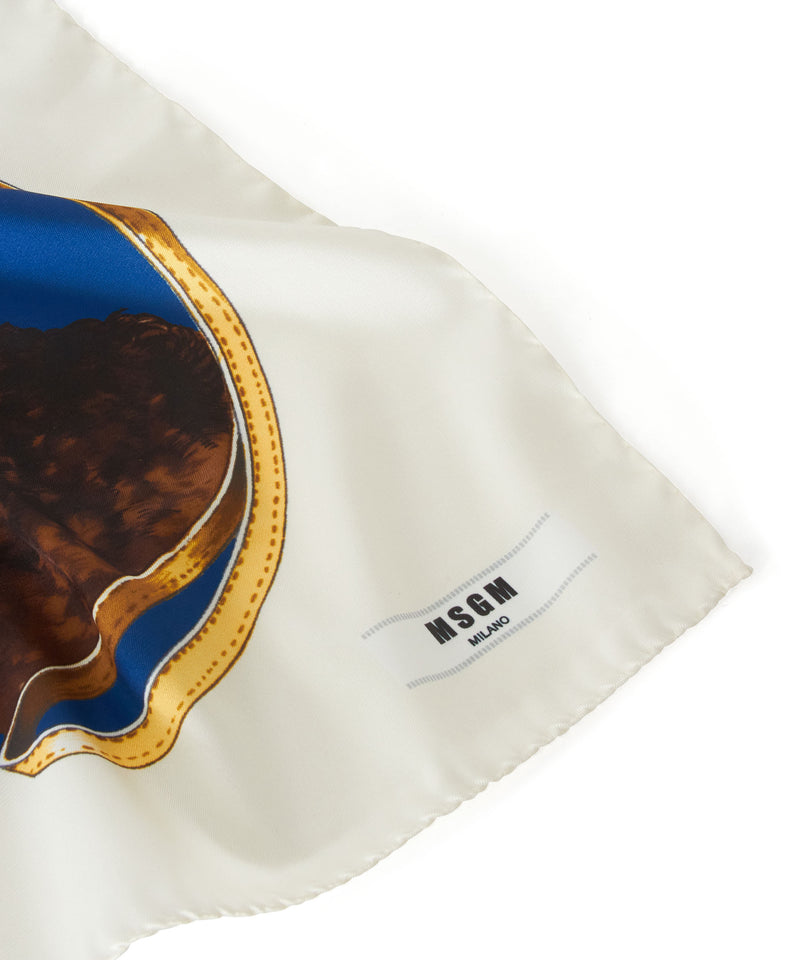 Scarf from the collaboration of "Lorenza Longhi and MSGM" WHITE/BLUE Women 