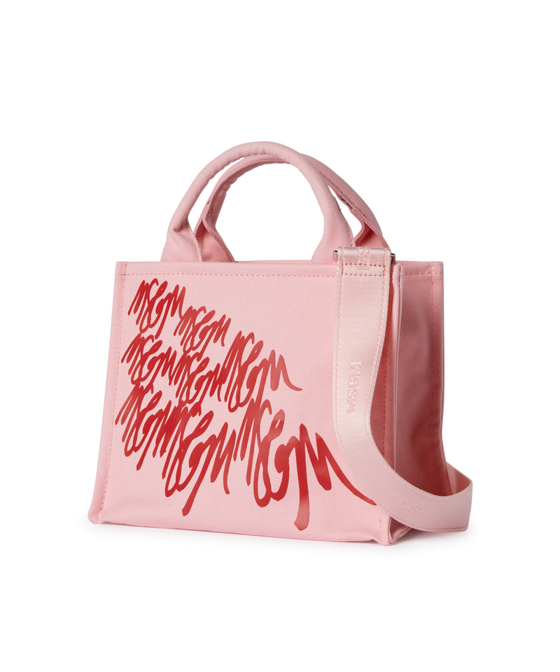 Blended cotton MSGM mini Canvas Tote Bag PINK Women 