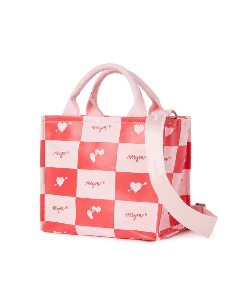 Blended cotton MSGM mini Canvas Tote Bag PINK Women 