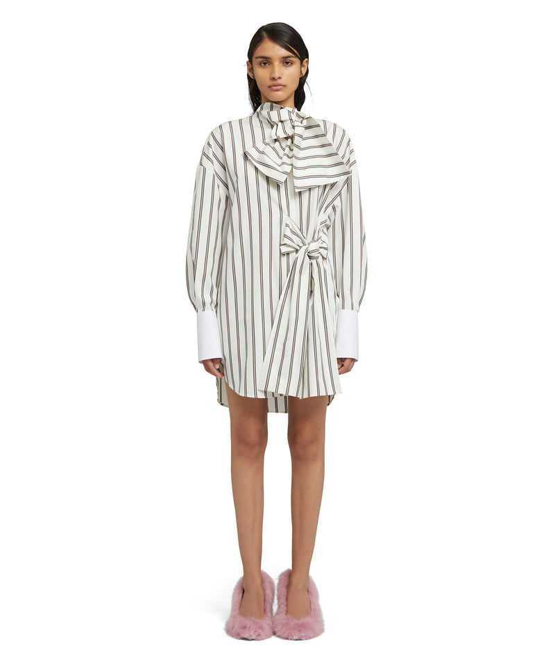 Mini dress with bow detail BEIGE Women 
