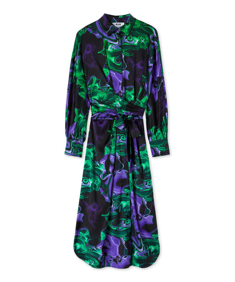 Chemisier dress with "Magma" print LILAC Women 