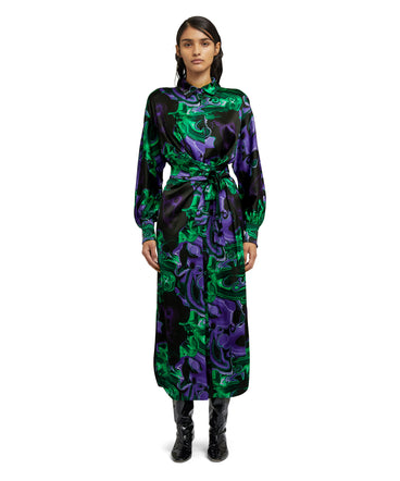 Chemisier dress with "Magma" print