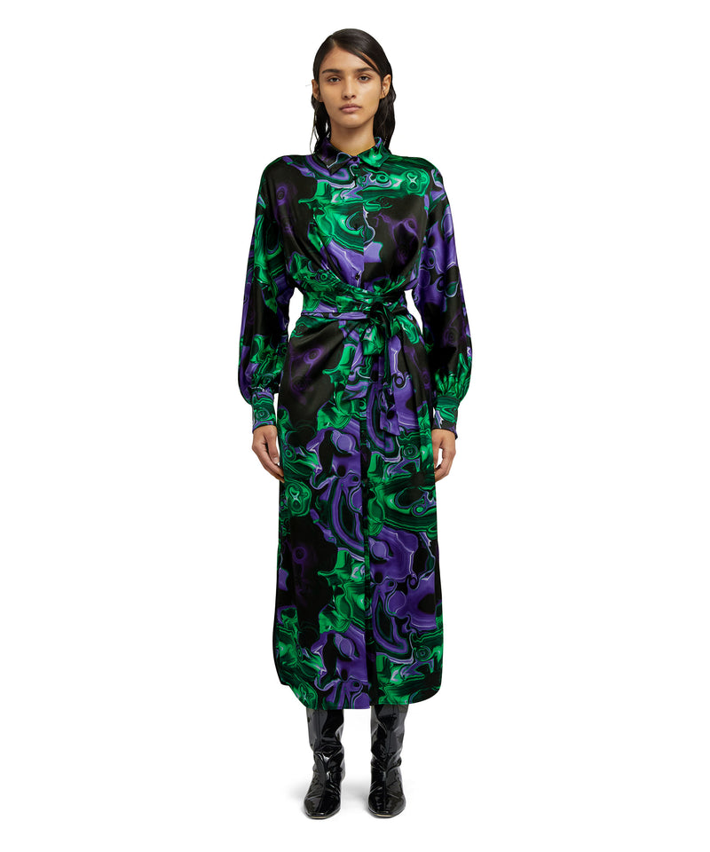 Chemisier dress with "Magma" print LILAC Women 