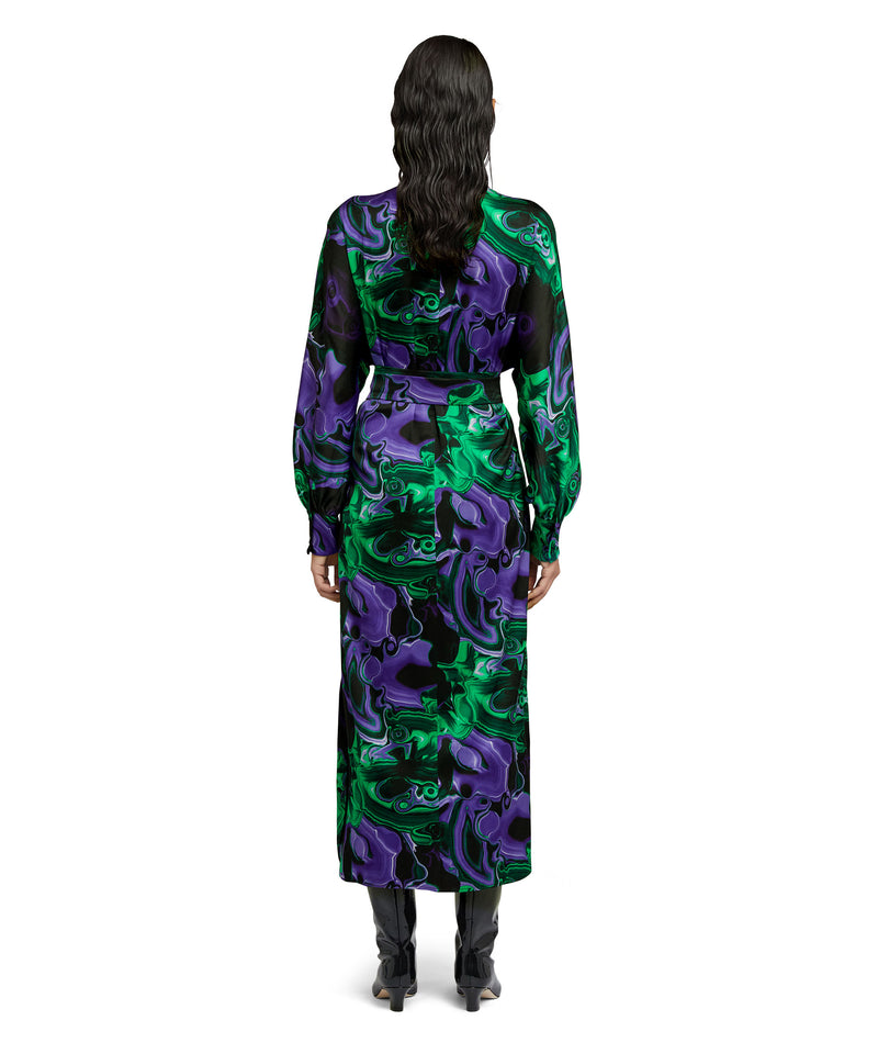 Chemisier dress with "Magma" print LILAC Women 