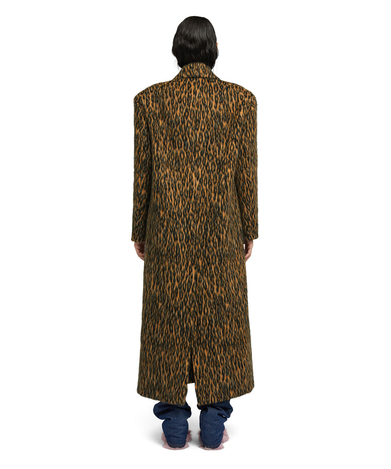 Wool coat with  "Cheetah Jacquard" motif BEIGE Women 
