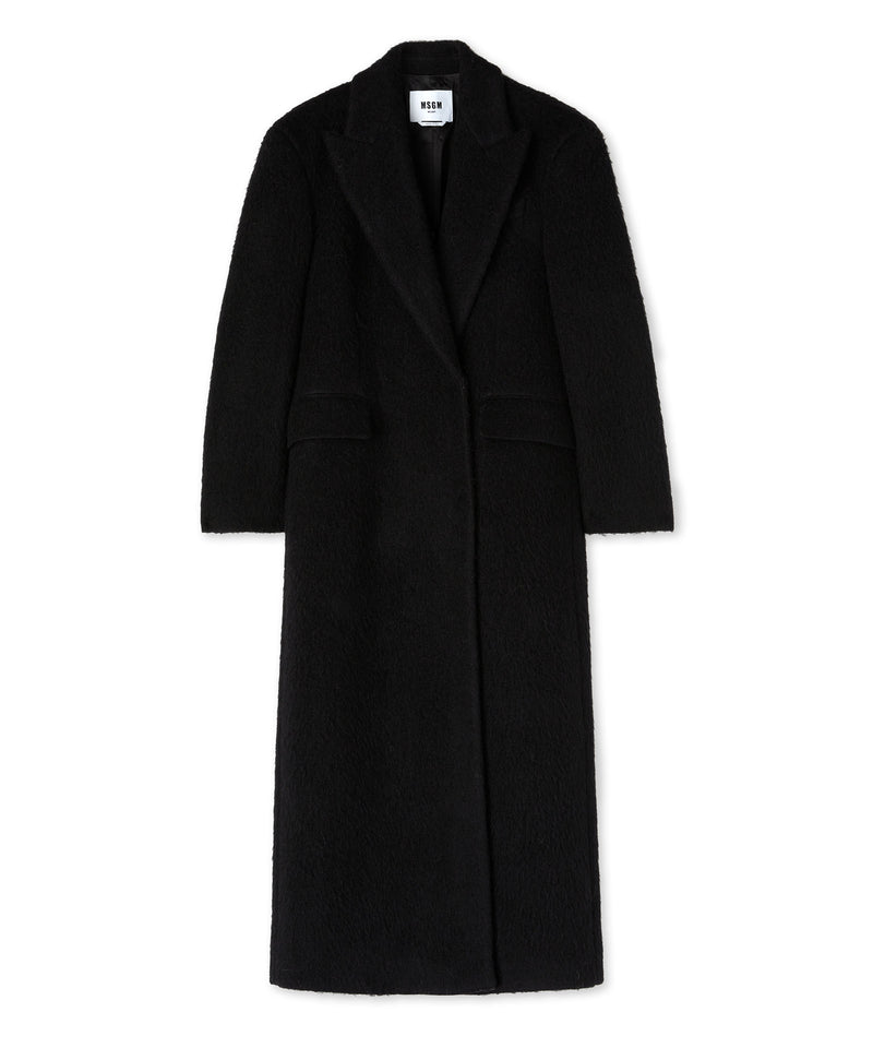 Blended wool "Brushed Wool felt" coat BLACK Women 
