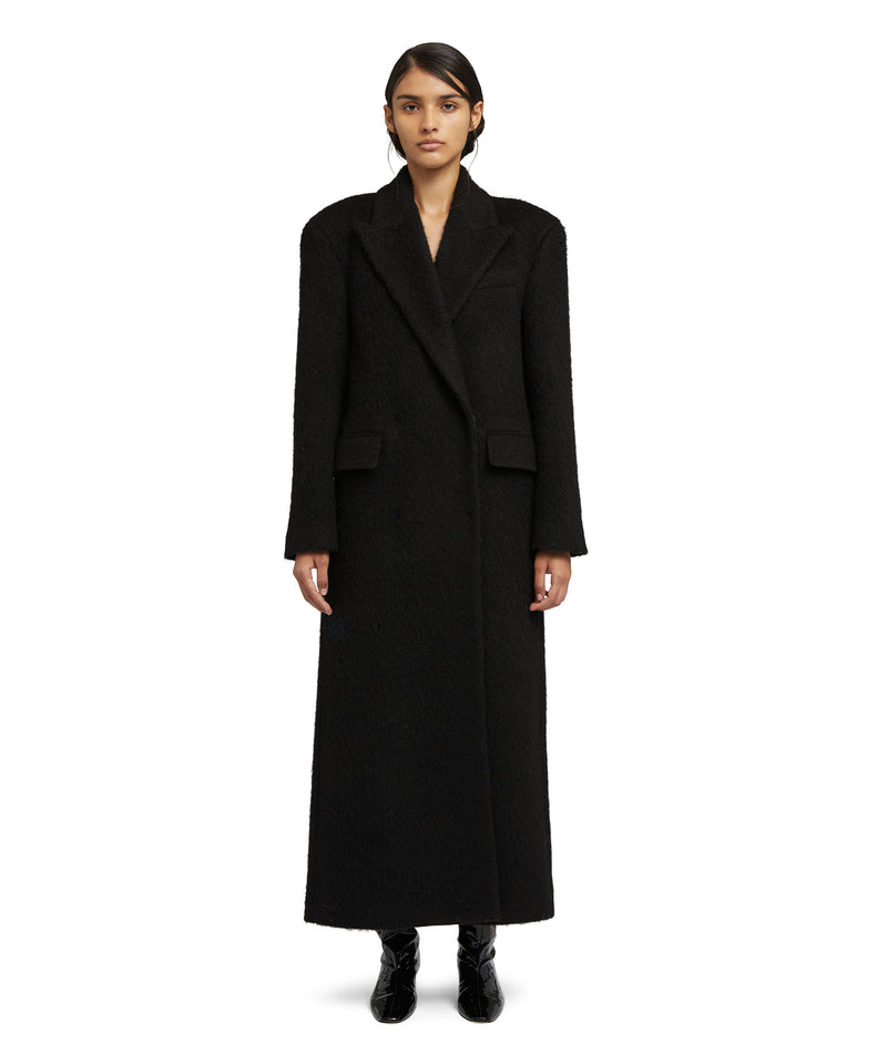 Blended wool "Brushed Wool felt" coat BLACK Women 