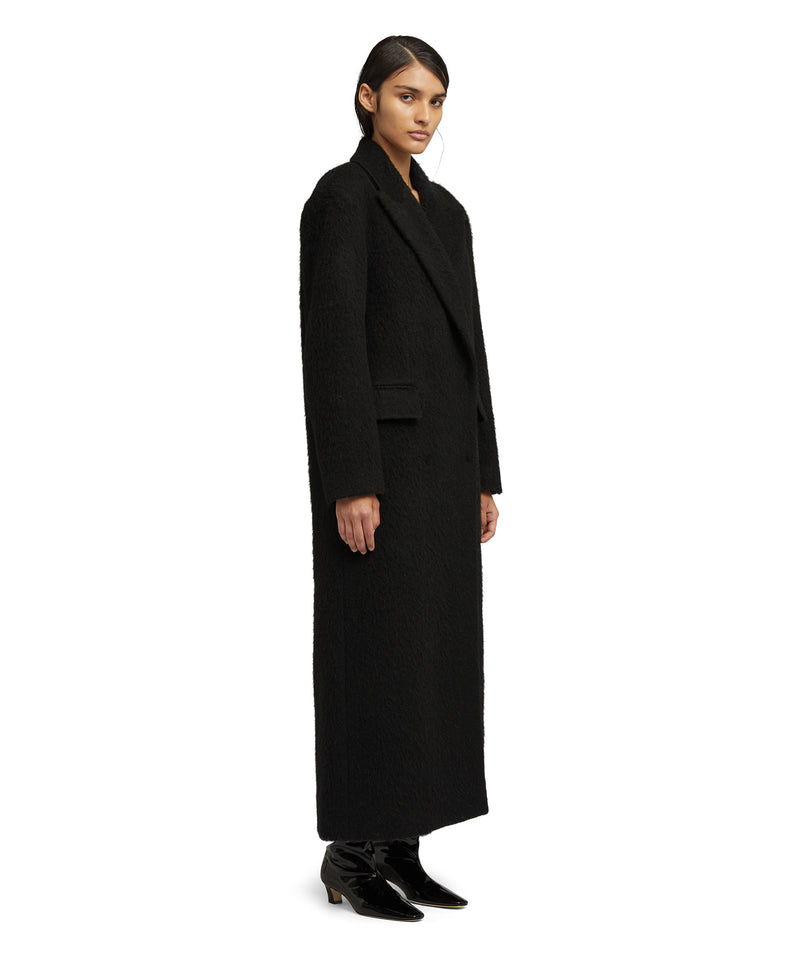 Blended wool "Brushed Wool felt" coat BLACK Women 
