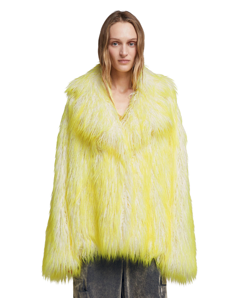 Faux fur "Minimalist Glamour" jacket LEMON YELLOW Women 
