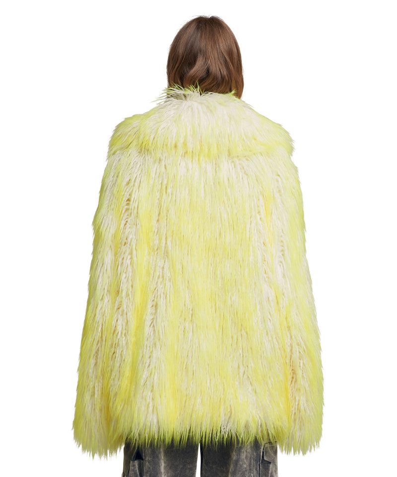 Faux fur "Minimalist Glamour" jacket LEMON YELLOW Women 