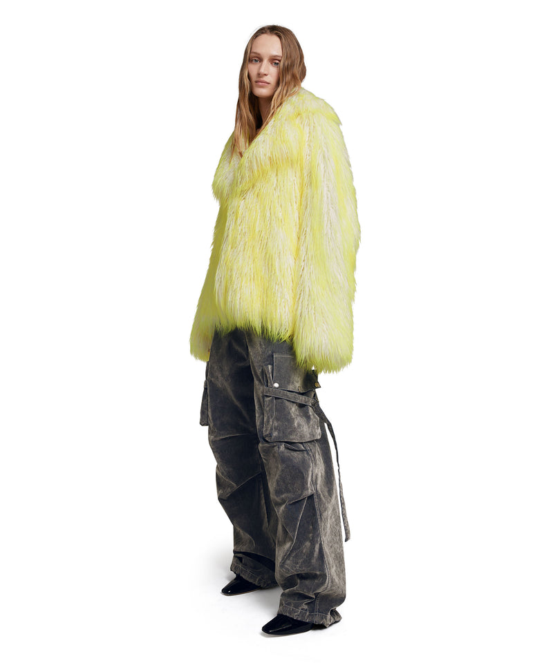 Faux fur "Minimalist Glamour" jacket LEMON YELLOW Women 