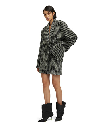 Blended wool "Herringbone Wool felt" short coat