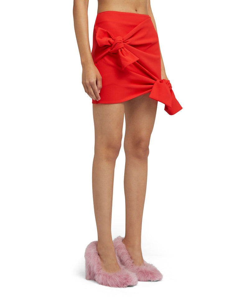"Textured Crepe Cady" mini skirt RED Women 