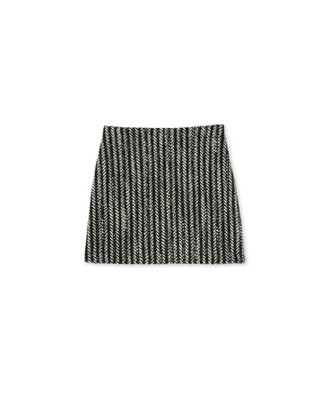 Blended wool "Herringbone Wool felt" mini skirt