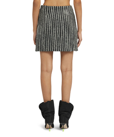 Blended wool "Herringbone Wool felt" mini skirt