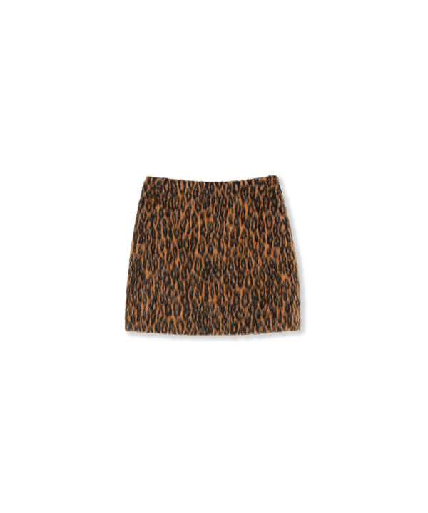 Wool mini skirt with "Cheetah Jacquard" motif