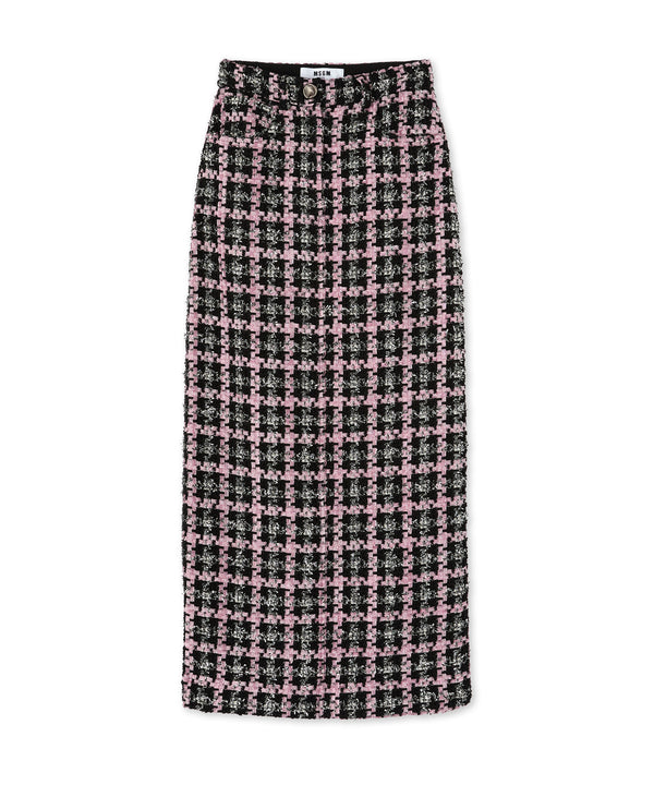 Midi skirt with "Lurex Check Tweed" motif
