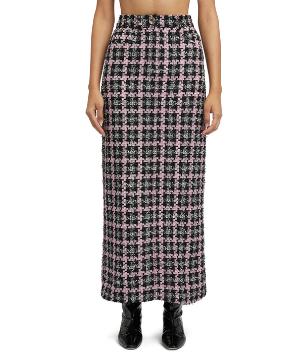 Midi skirt with "Lurex Check Tweed" motif
