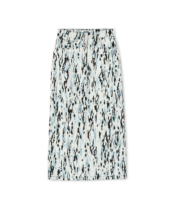 Midi skirt with "Wild Illusion" print
