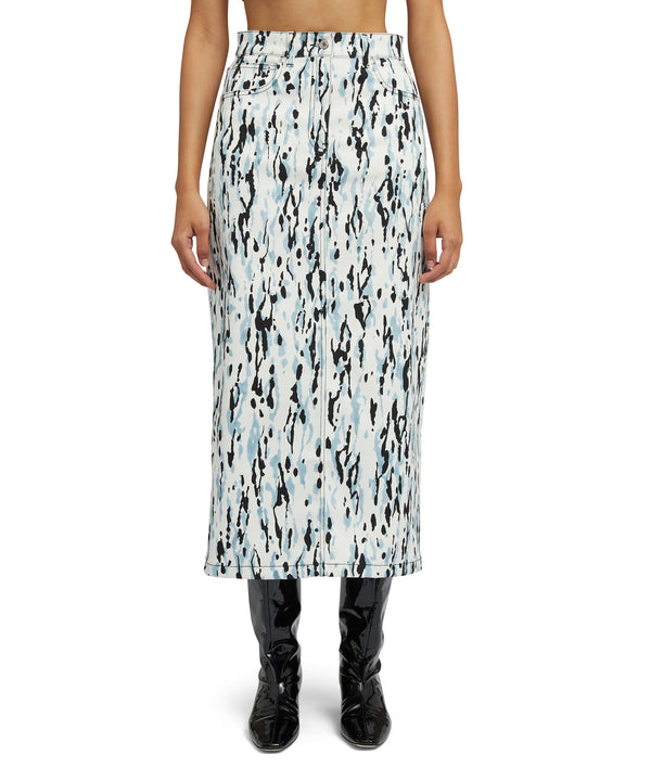 Midi skirt with "Wild Illusion" print