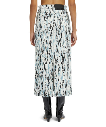 Midi skirt with "Wild Illusion" print