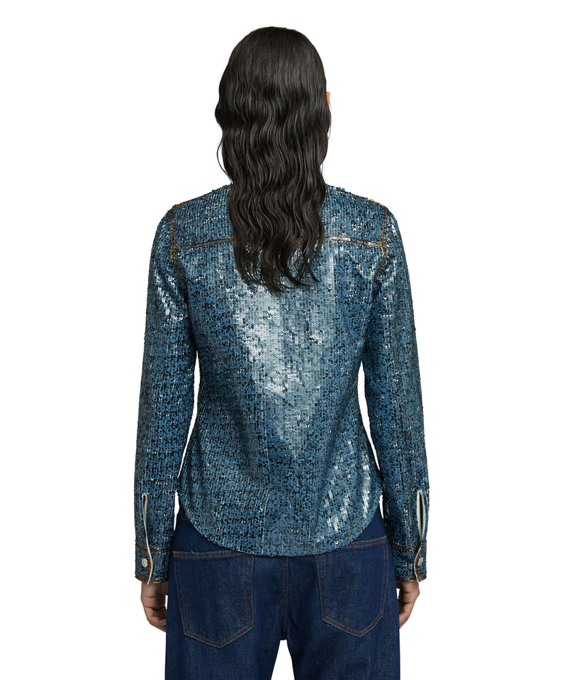 Denim "Sequins" shirt BLUE Women 