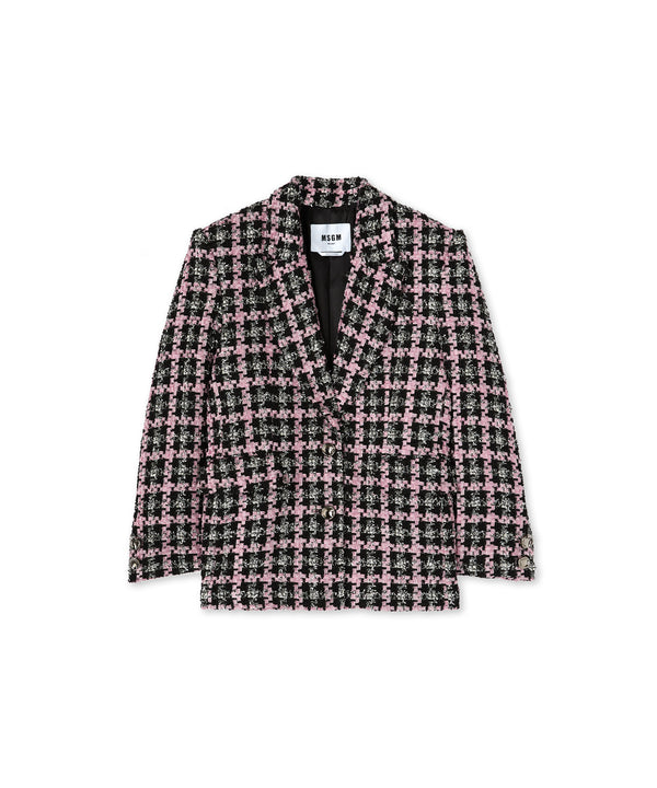Double-breasted jacket with "Lurex Check Tweed" motif