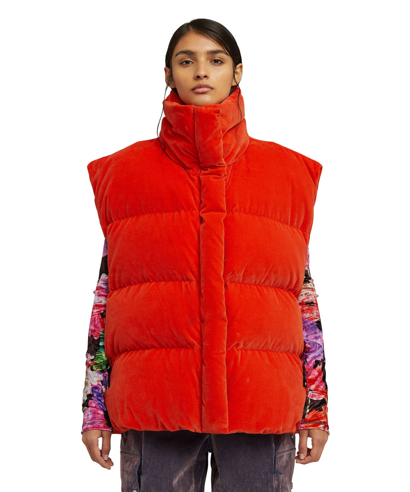 Padded vest with "Blossom Hallucination" workmanship ORANGE Women 