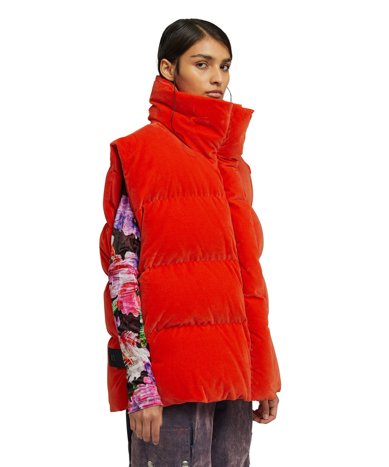Padded vest with "Blossom Hallucination" workmanship ORANGE Women 