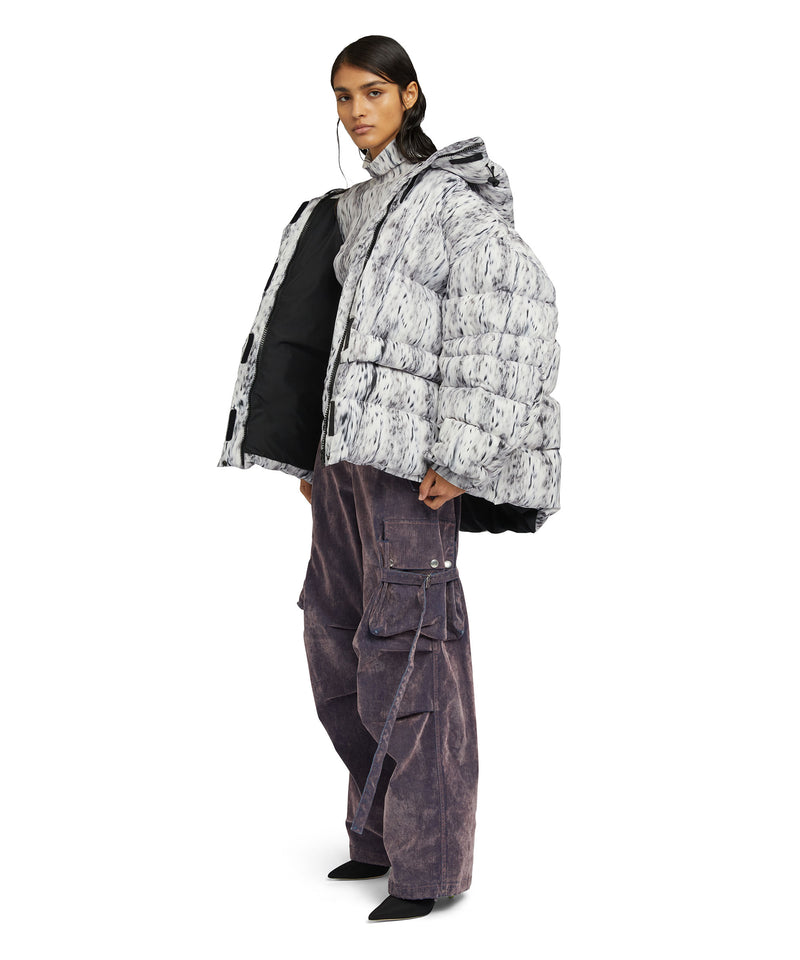 Padded jacket with "Wild illusion" print GREY Women 
