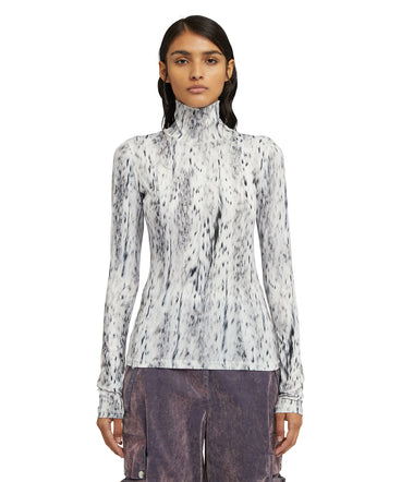 Top with "Wild illusion" print