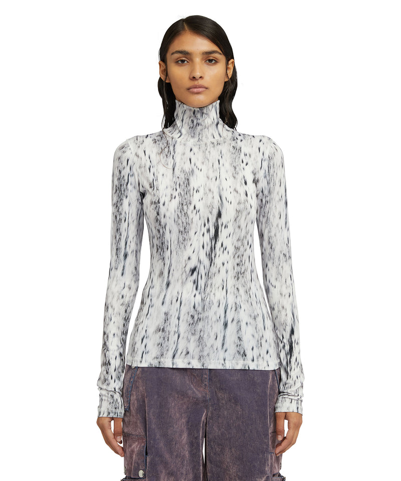 Top with "Wild illusion" print GREY Women 
