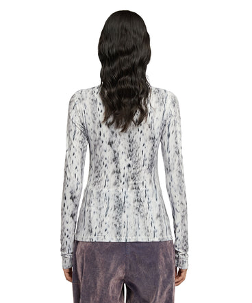Top with "Wild illusion" print