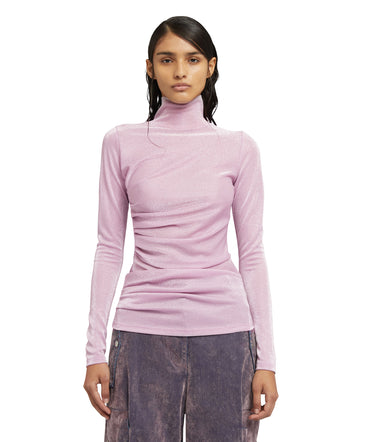 Top in fluid glittery jersey