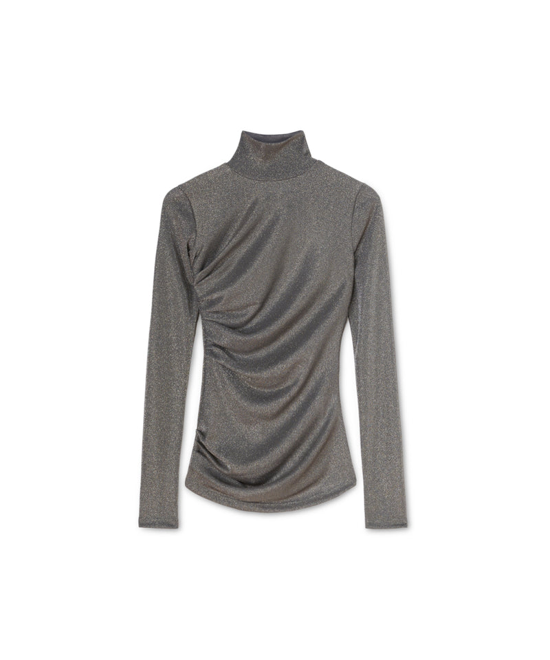 Top in fluid glittery jersey GREY Women 