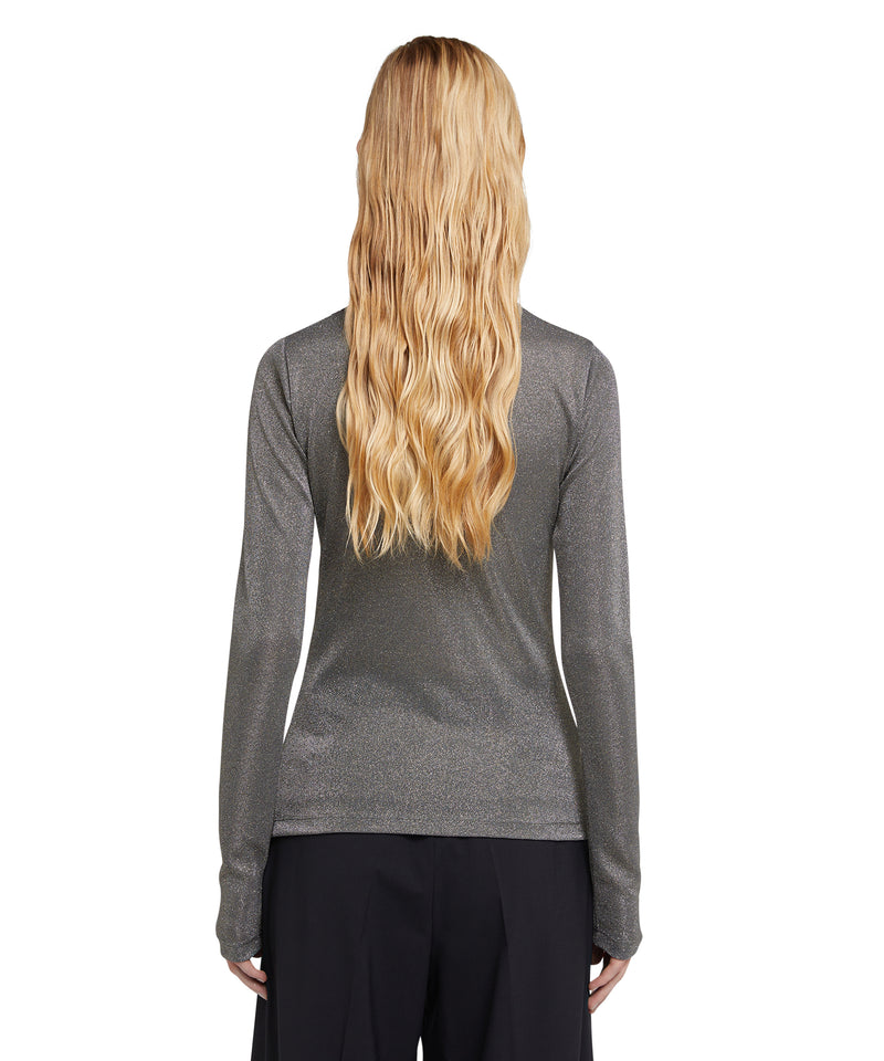 Top in fluid glittery jersey GREY Women 