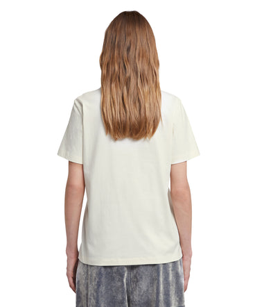 Cotton T-shirt in solid colour with new brushed logo
