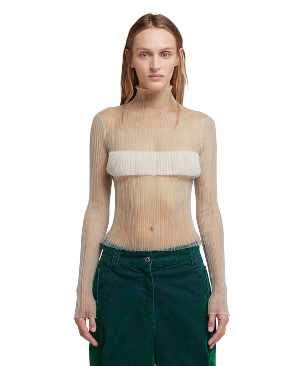 Sweater with "Ribbed Cellophane" concept
