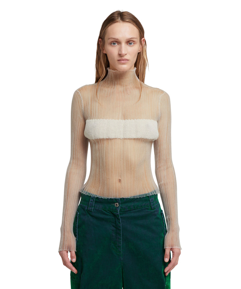 Sweater with "Ribbed Cellophane" concept WHITE Women 