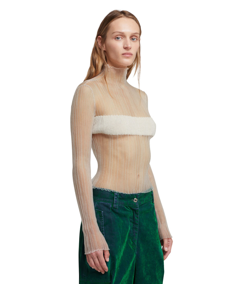 Sweater with "Ribbed Cellophane" concept WHITE Women 